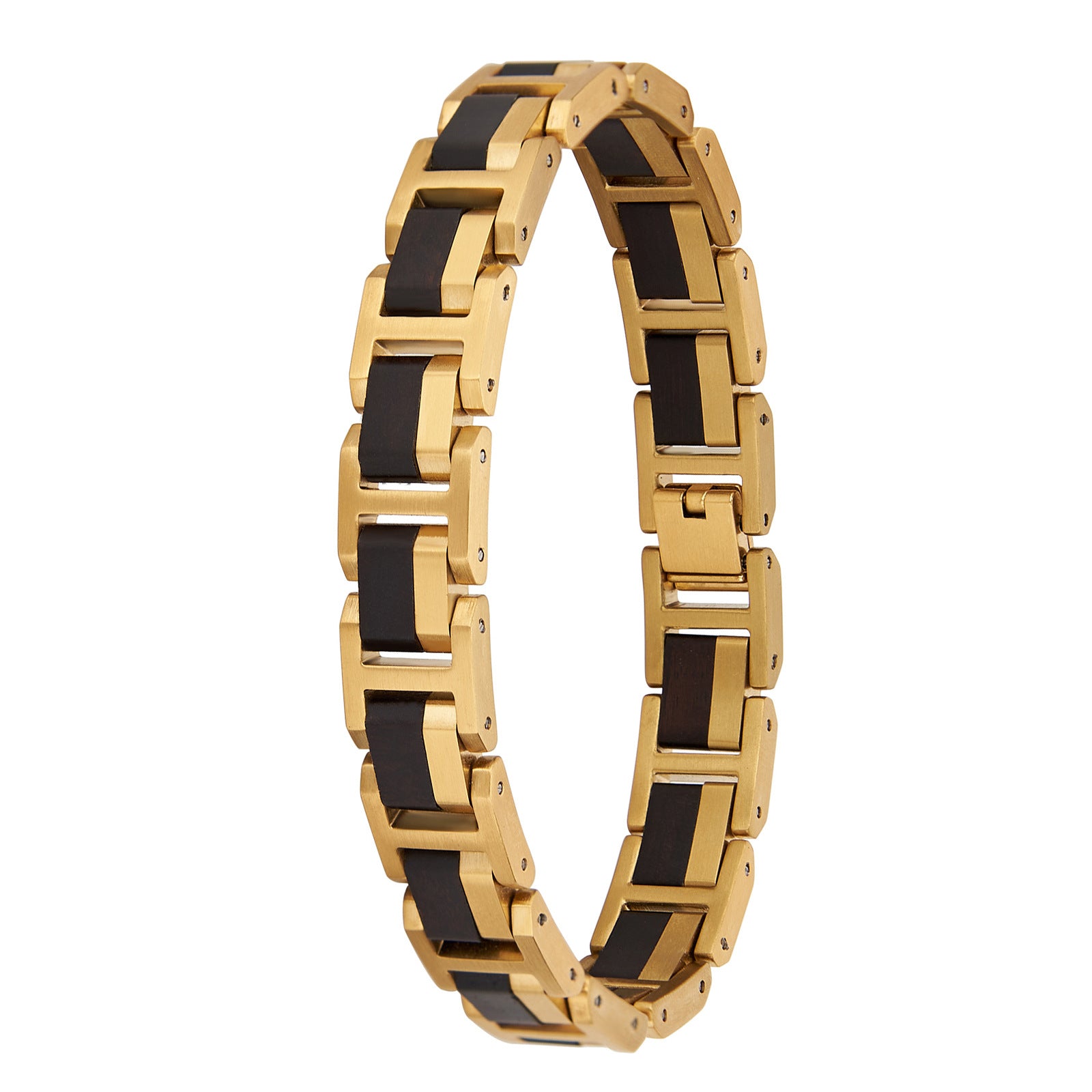 Schattenfront - Armband aus Sandelholz und gefärbtem Edelstahl