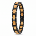Dünenweg - Armband aus Olivenholz und schwarzem Edelstahl