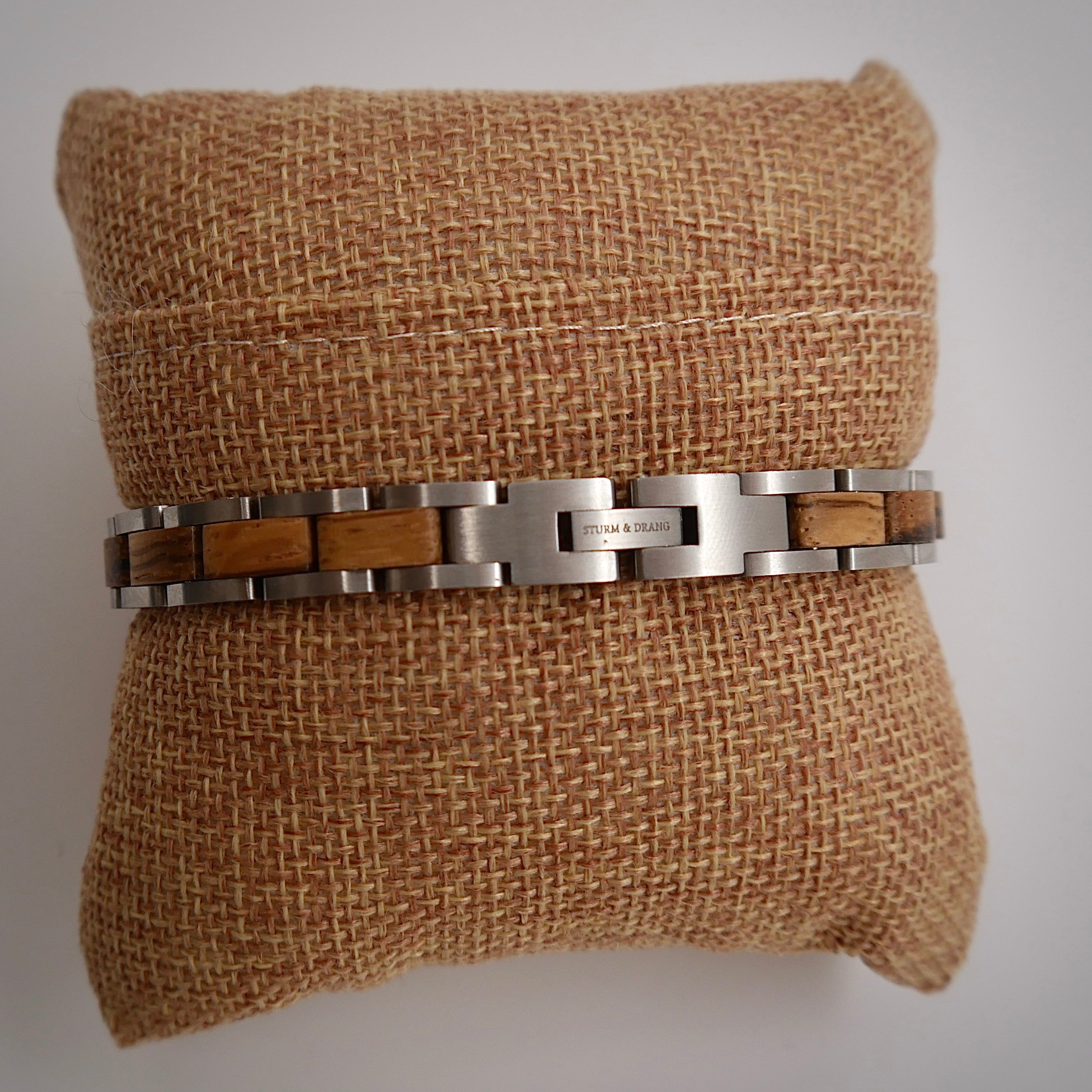 Sonnenglanz - Armband aus Zebranoholz und Edelstahl