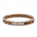 Sonnenglanz - Armband aus Zebranoholz und Edelstahl