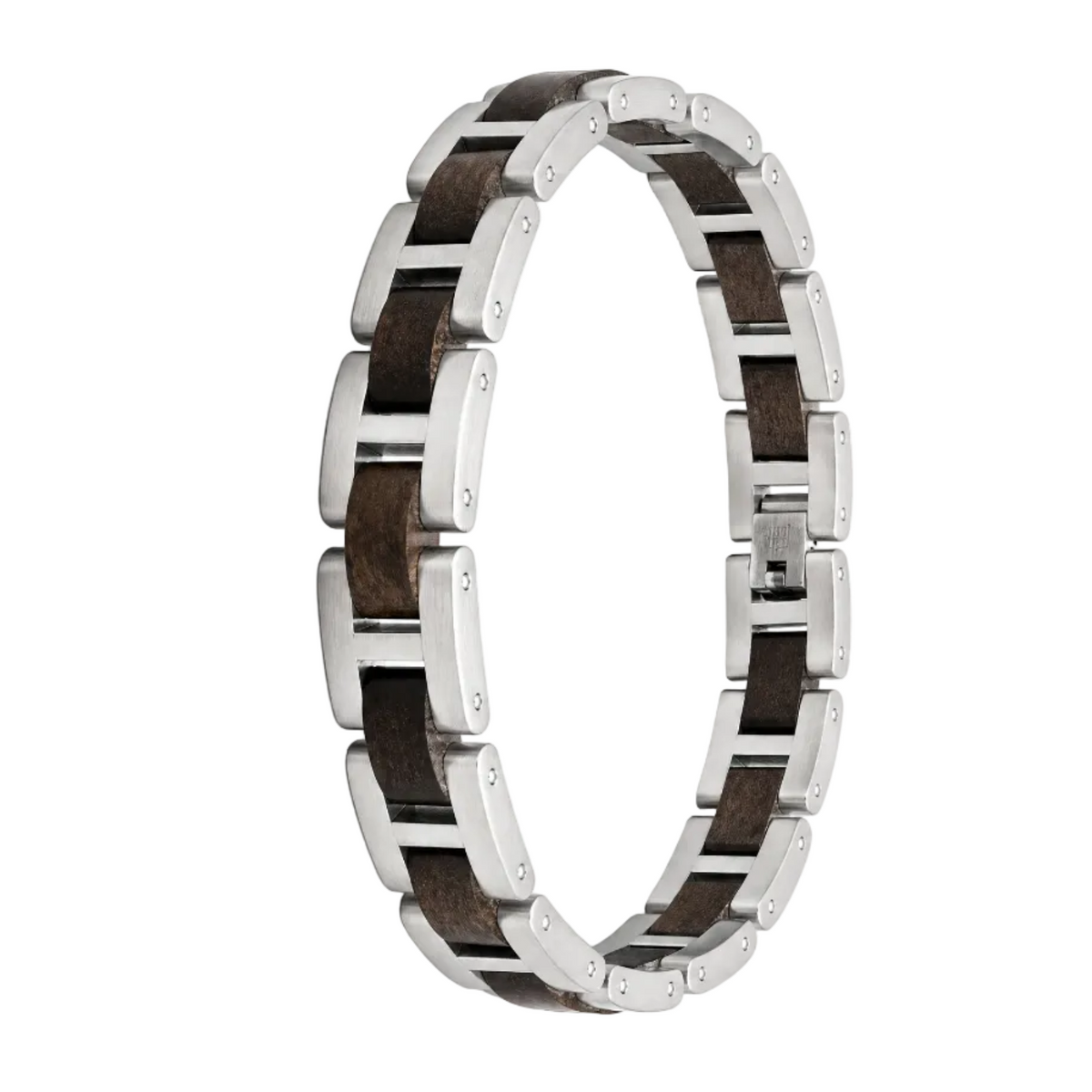 Nordanker - Armband aus schwarzem Sandelholz und Edelstahl