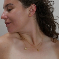 Golden Eye -  Halskette mit bunten Zirkonia Steinen