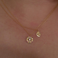 Golden Eye -  Halskette mit bunten Zirkonia Steinen