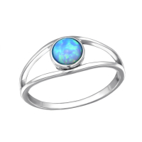 Doppellinien Eleganz - Ring mit Opal