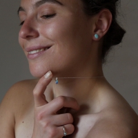 Himmelstraum - Gemusterter Ring mit hellblauem Opal